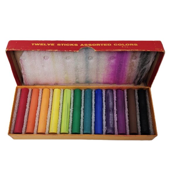 AN-DU-SEPTIC BINNEY & SMITH DUSTLESS CHALK 12 COLORS VINTAGE RARE NEW - Picture 3 of 4